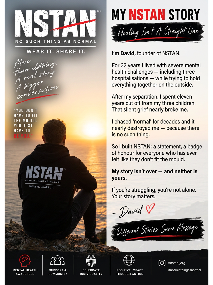My NSTAN Story — David Stark, founder. Healing isn't a straight line. Different stories. Same message.